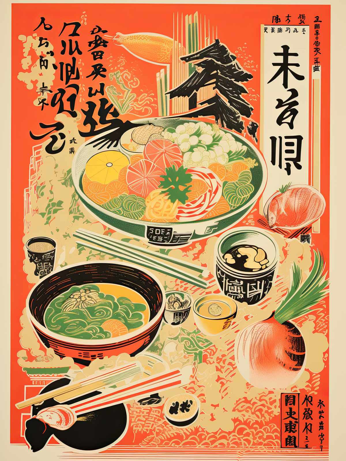 Affisch - Vintage Ramen Design