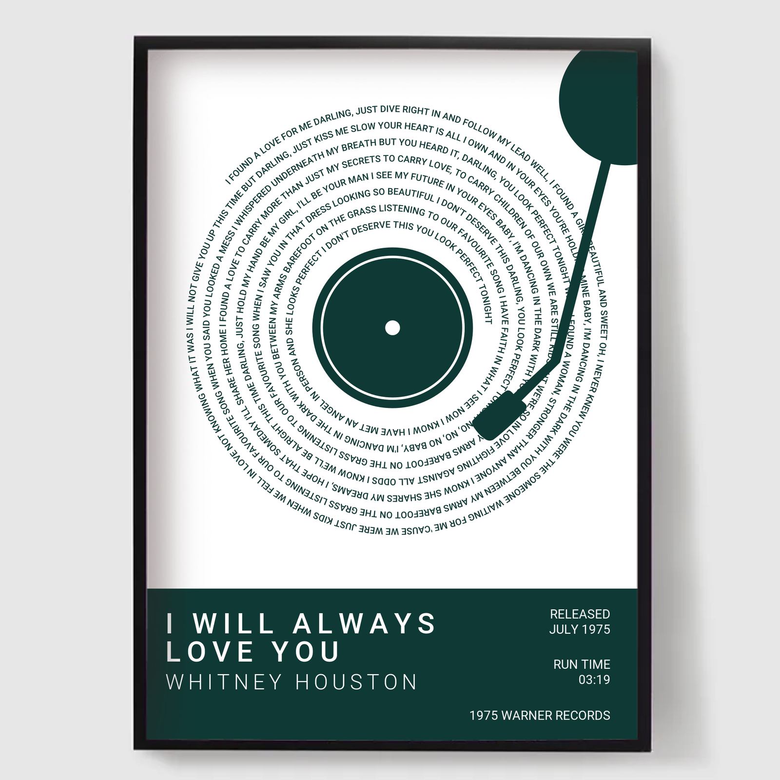 Personlig Poster - Vinyl 2-Tonade Sångtexter