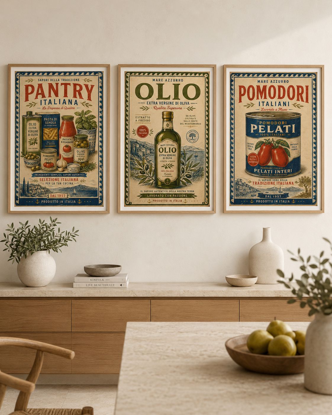 Poster - Italiensk skafferi kollektion / Set of 3