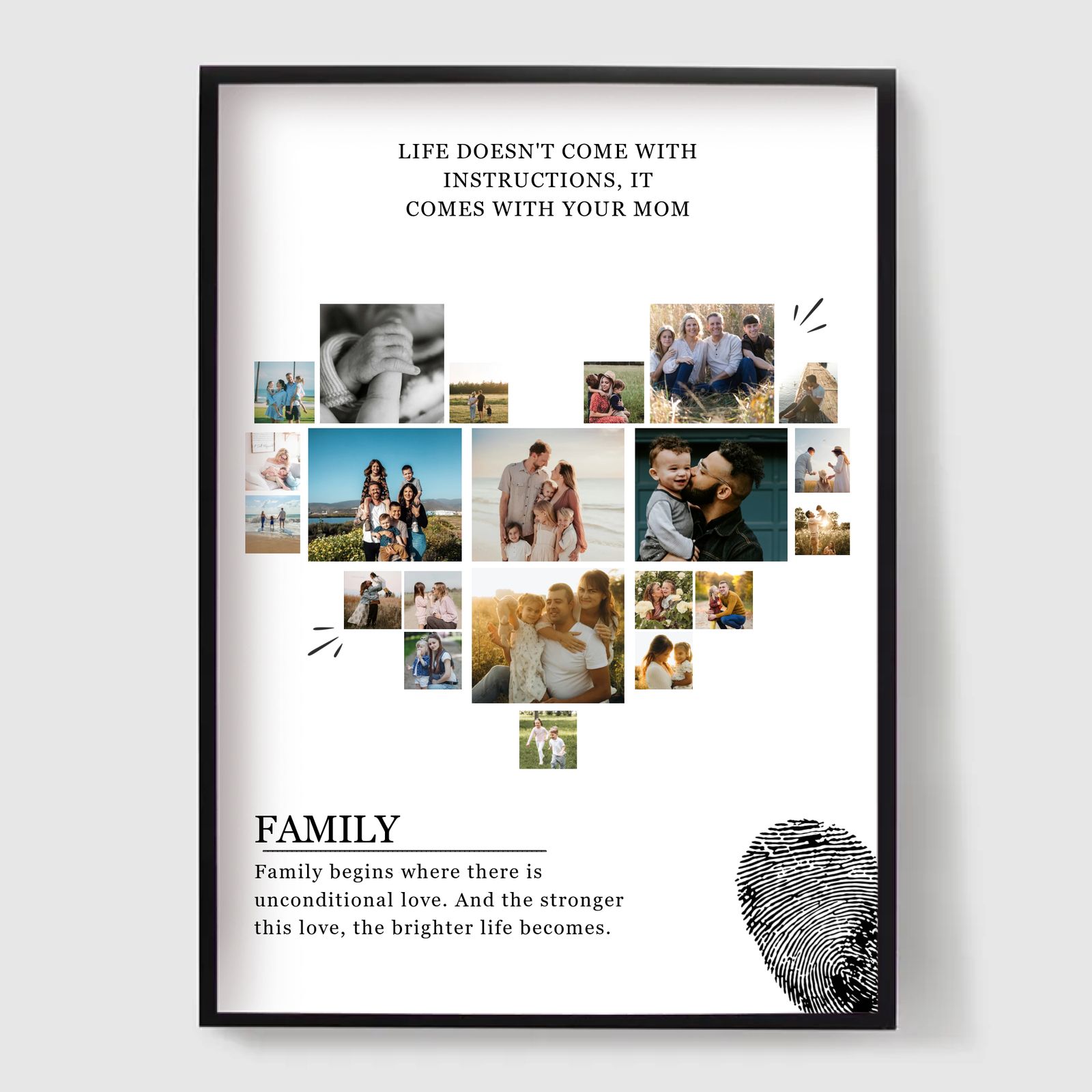 Personlig Poster - Familjehjärta Kollage Poster