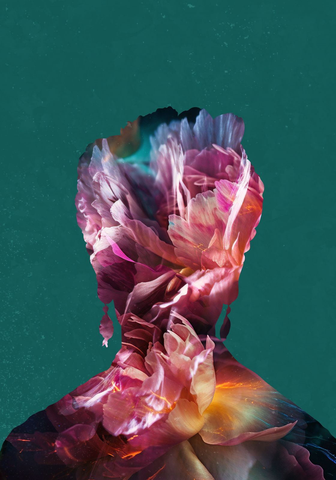 Poster - Blomstersilhuett