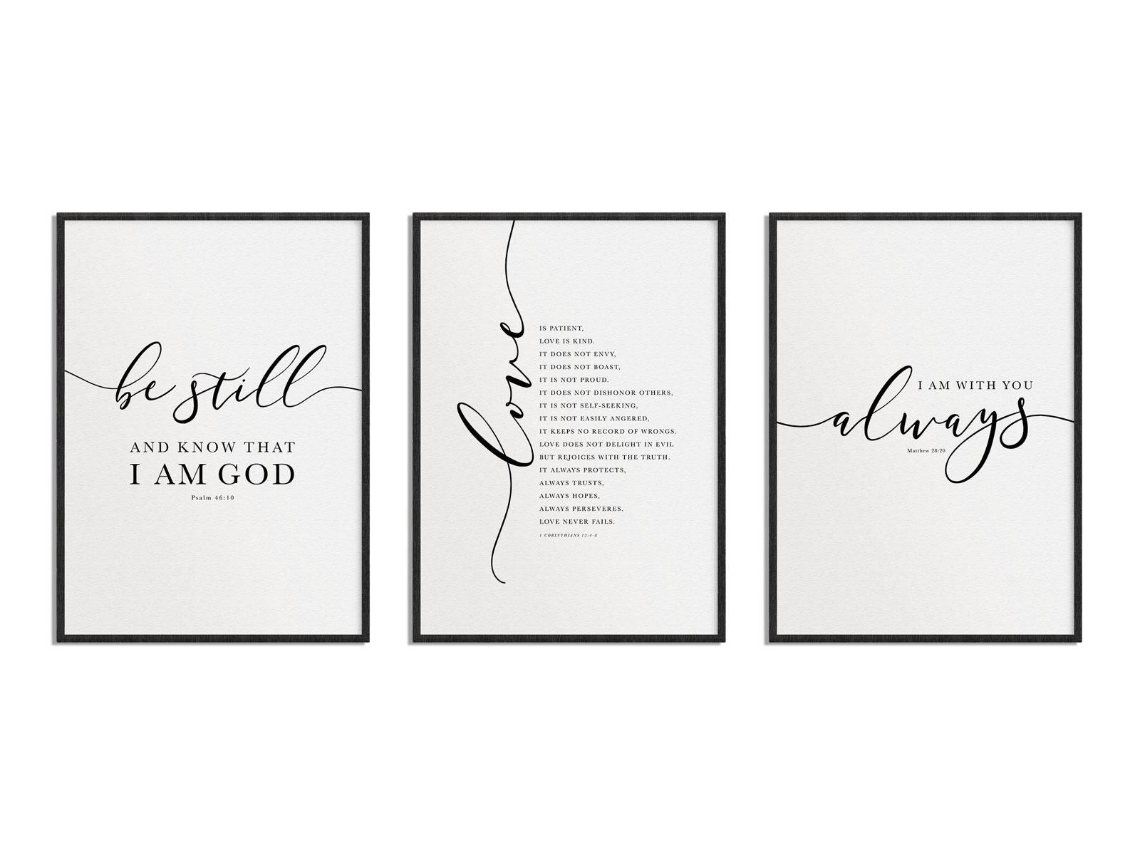 Inspirerande Bibelverser Poster - Set av 3