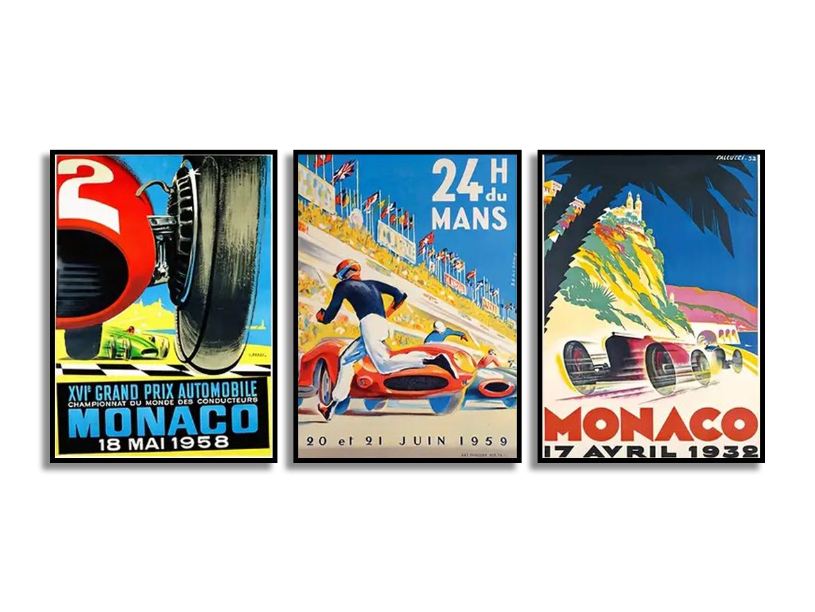 Poster - Klassiska Racaffischer / Set av 3