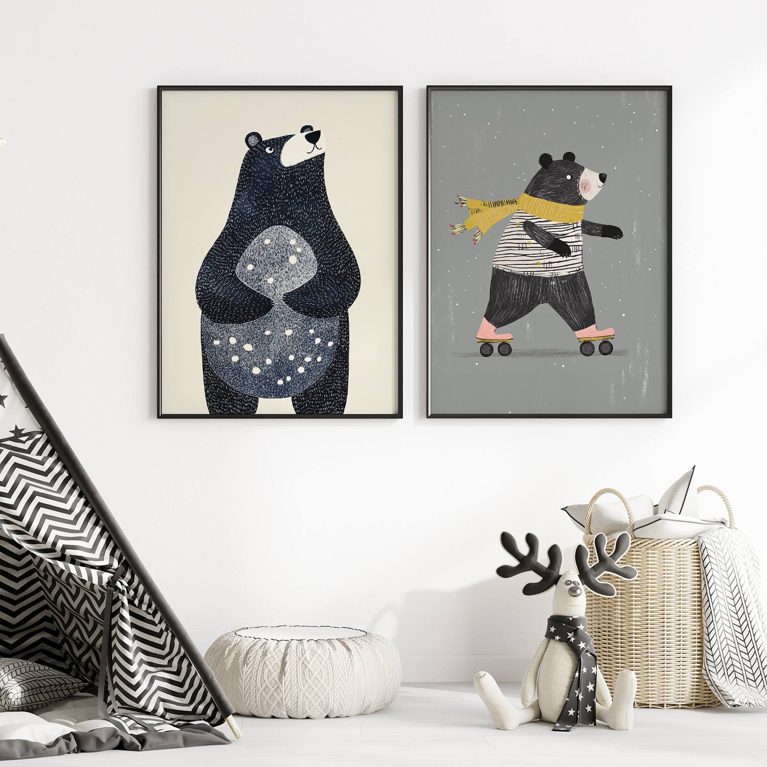 Poster - Lekfulla Björnar / Set av 2