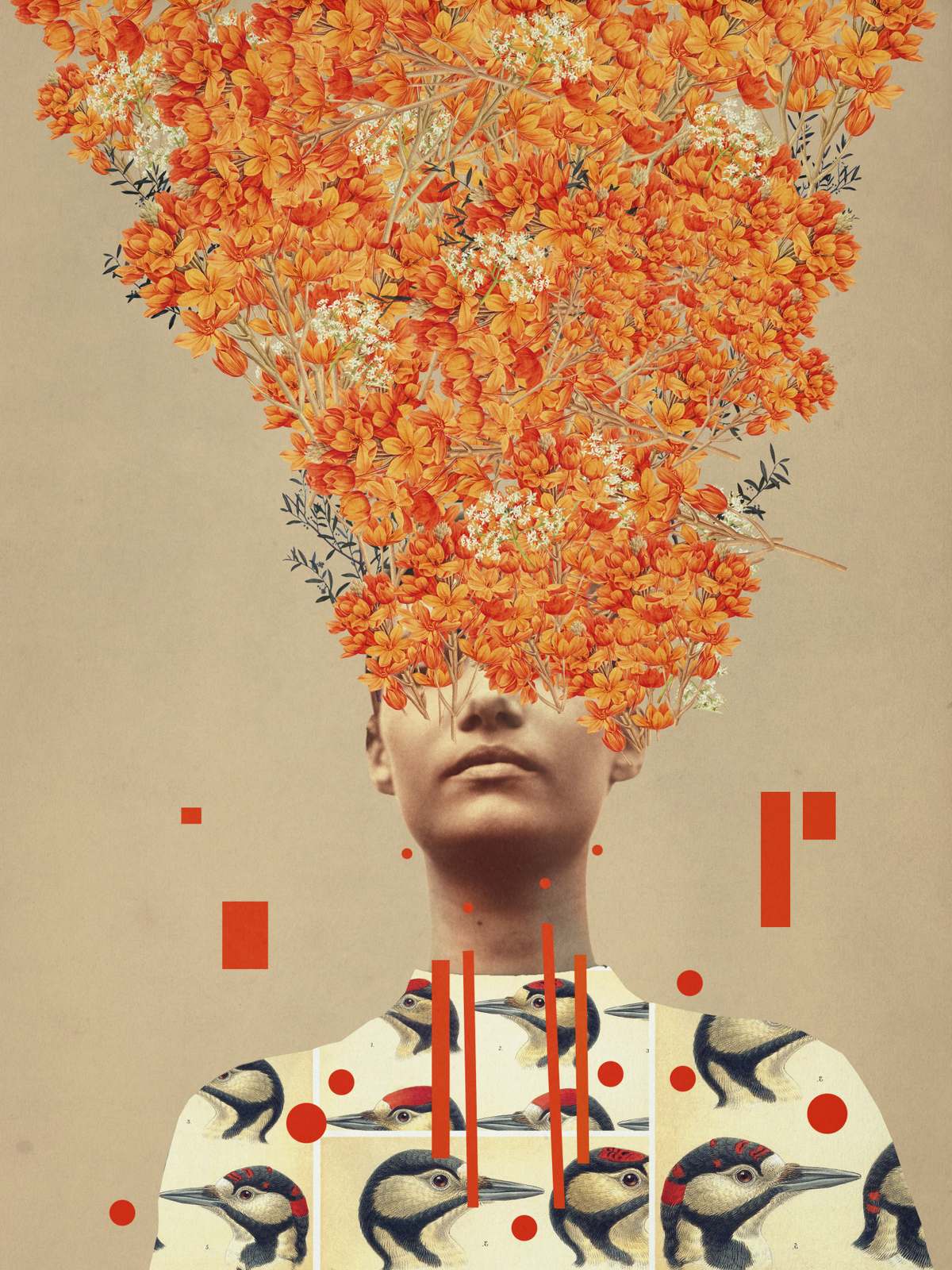 Poster - Blomhuvudillusion