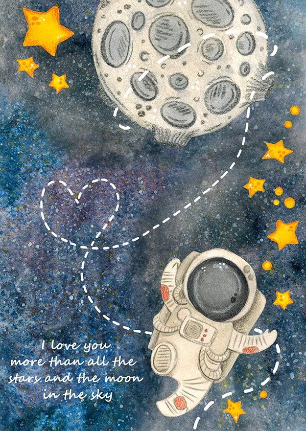 Poster - Astronaut och Måne