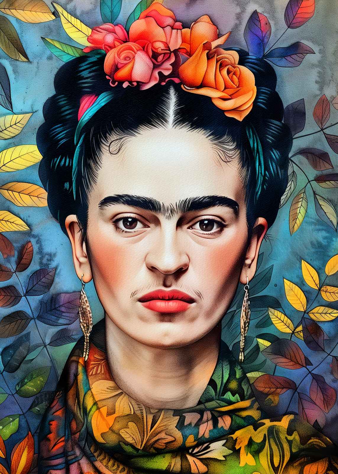 Affisch - Frida Kahlo Blommor