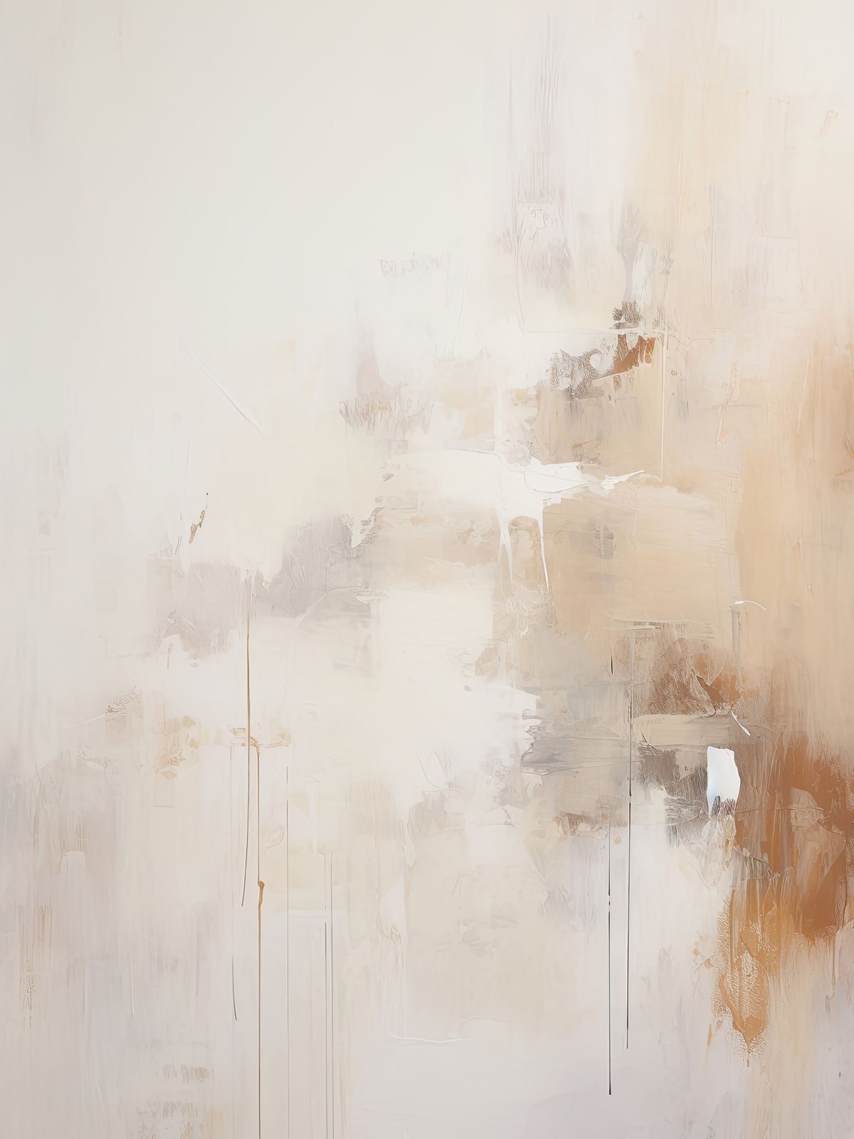Poster - Abstrakt Beige Konstverk