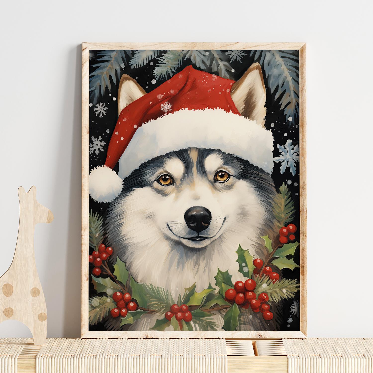 Poster - Festlig Husky