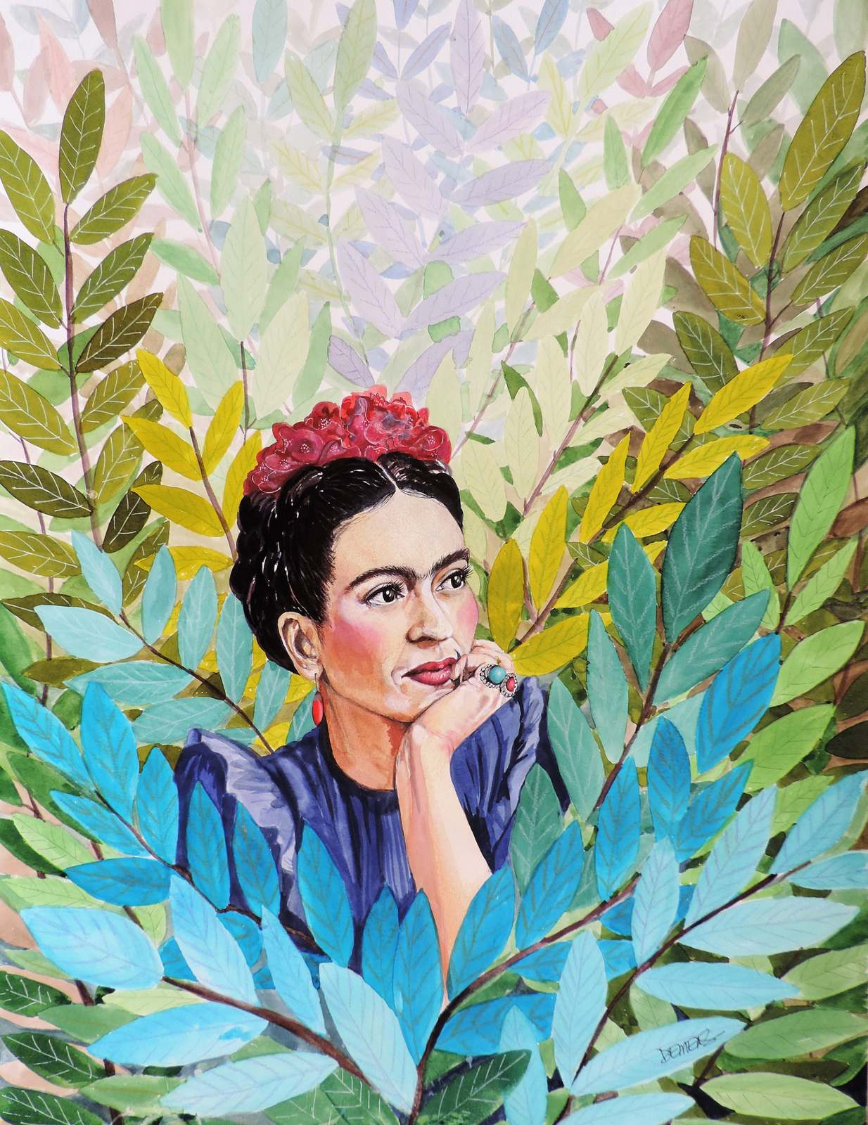 Poster - Frida Kahlo Porträtt