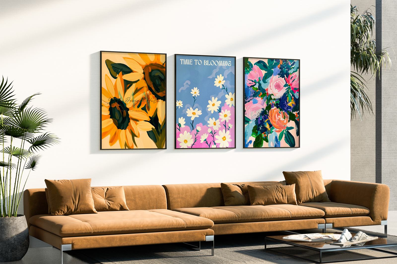 Affisch - Blomsterkonstsamling / Set of 3