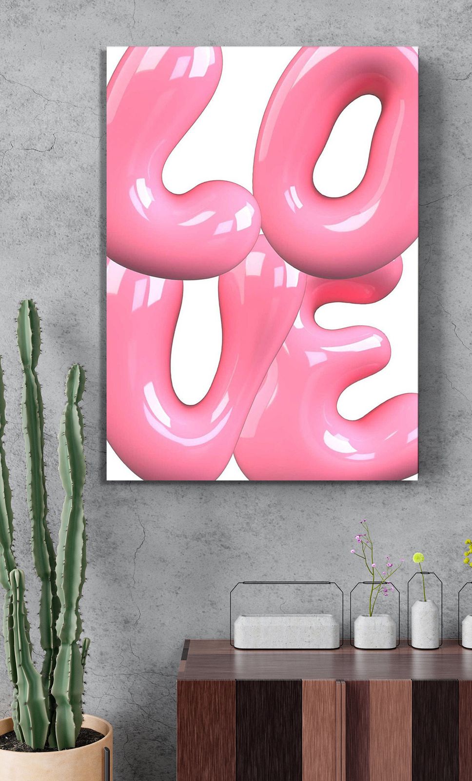 Kärlek Rosa Ballong Affisch