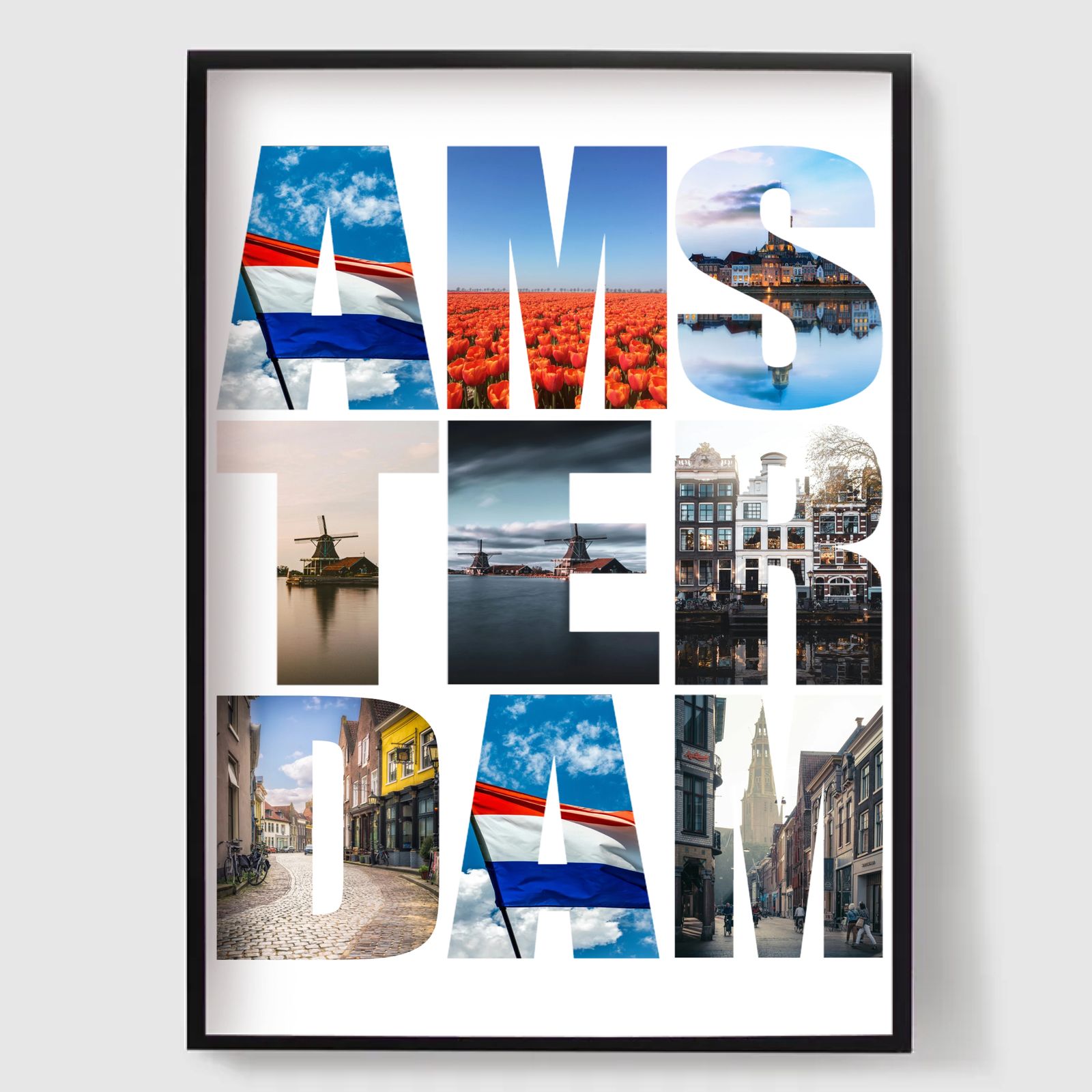Personlig Poster - Destinationsnamn Fotouppladdning - Amsterdam