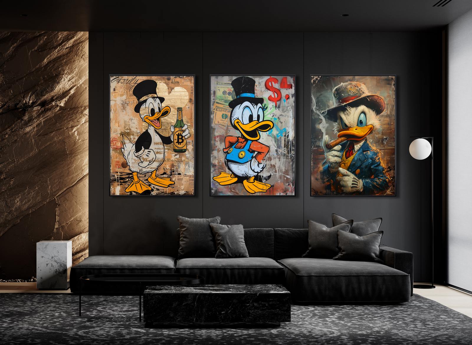 Poster - Cartoon Duck Art / Set om 3