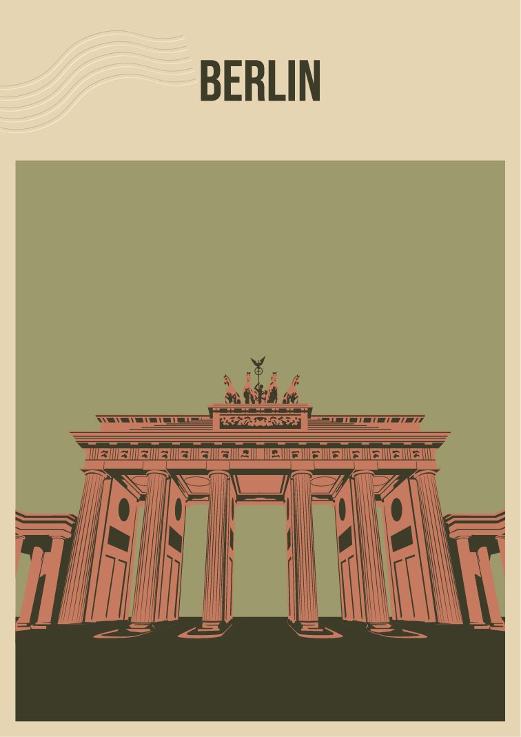 Berlin landmärke väggposter