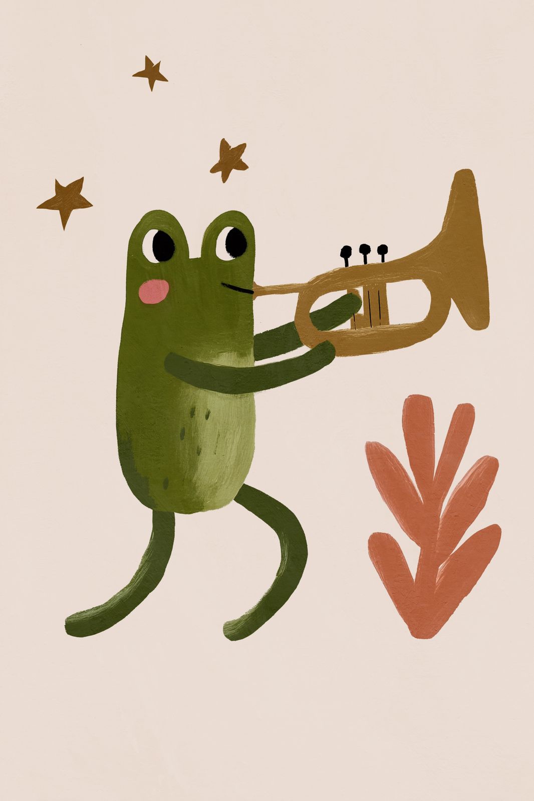 Poster - Groda Spelar Trumpet
