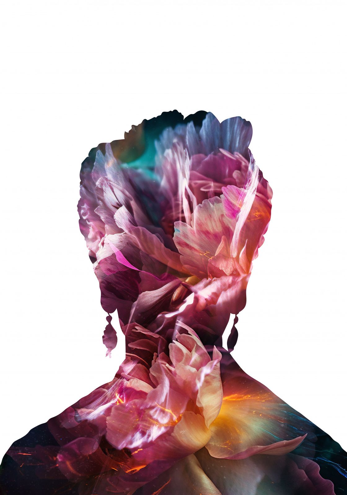 Poster - Blommig Silhuett