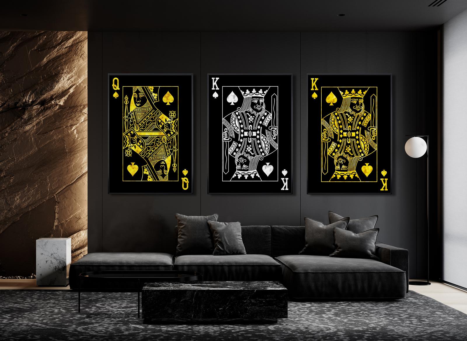 Poster - Spelkortskonst / Set om 3