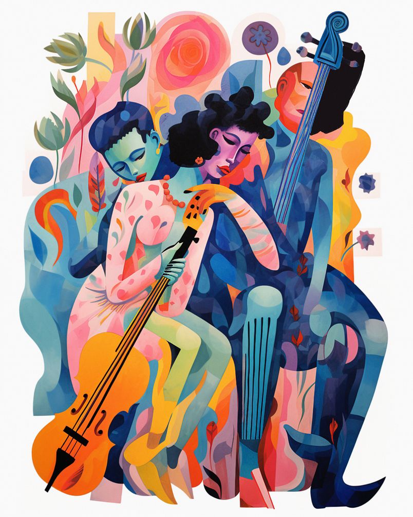 Poster - Abstrakta musikaliska vibbar