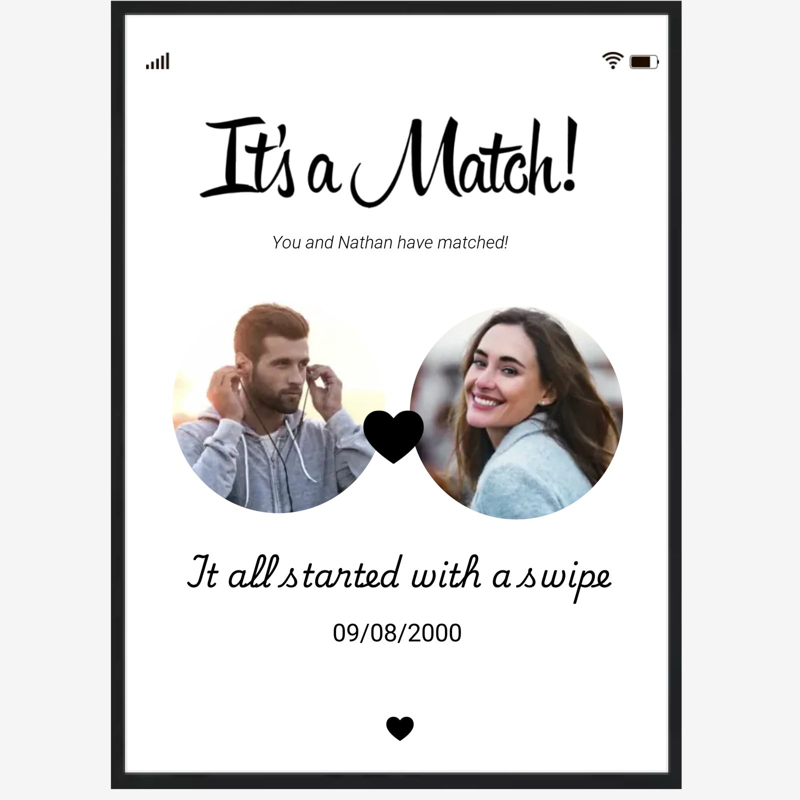 Personlig Poster - Kärleksmatch Design