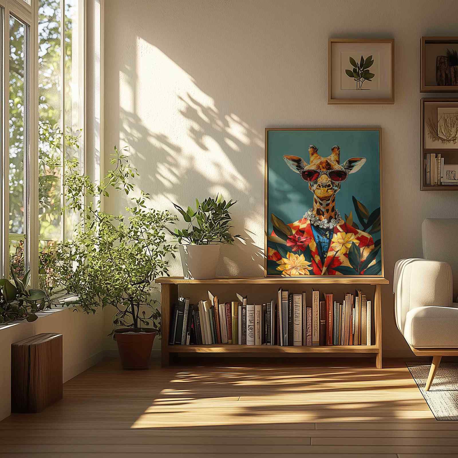 Poster - Giraff med Solglasögon