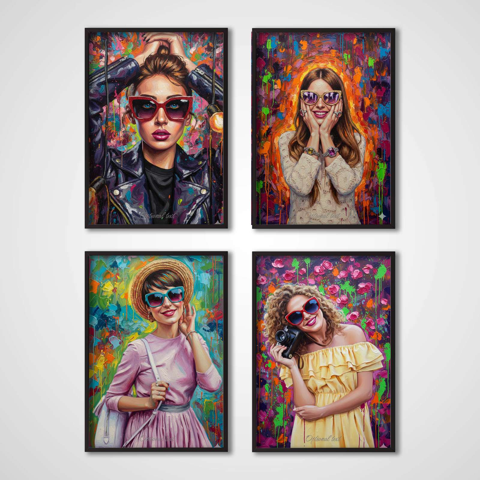 Personlig Poster - Konstnärlig Målningsstil - Set om 4 - AI Poster