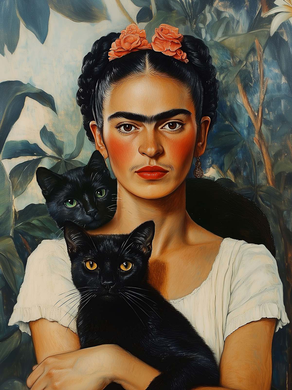Poster - Frida Kahlo med Katter