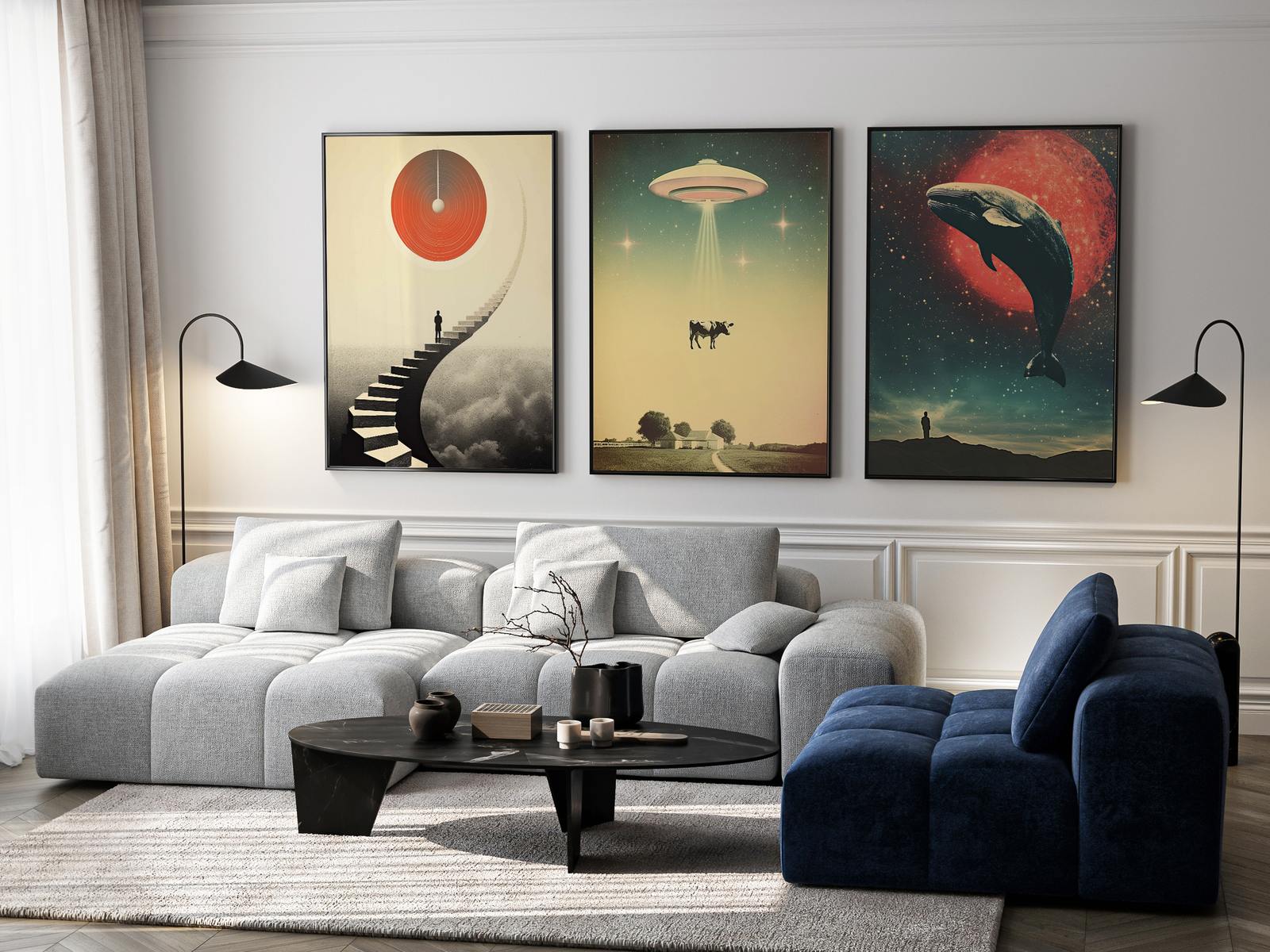 Poster - Surrealistiska Utrymmen / Set om 3