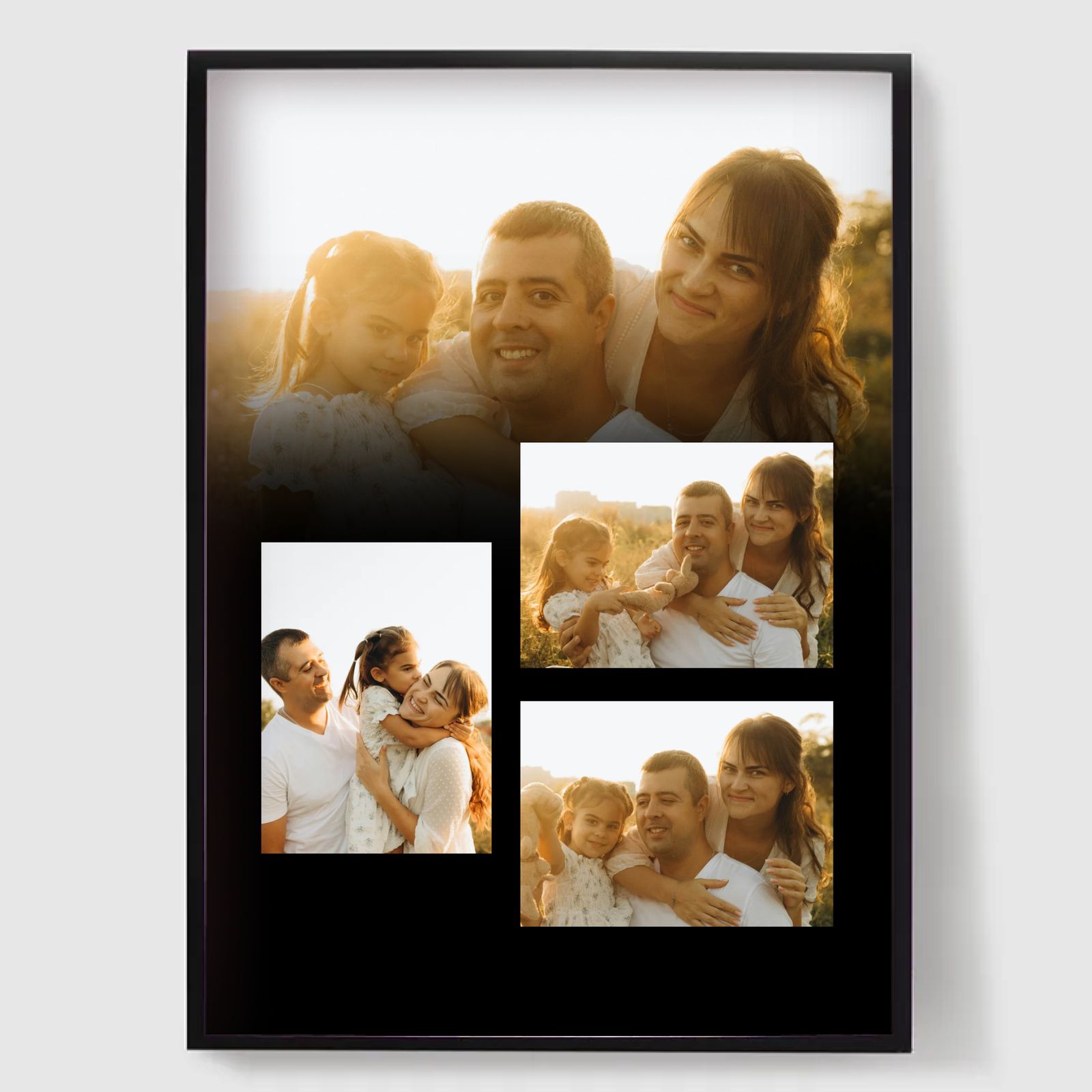 Personlig Poster - Bleknande Familjekollage - 4 Foton