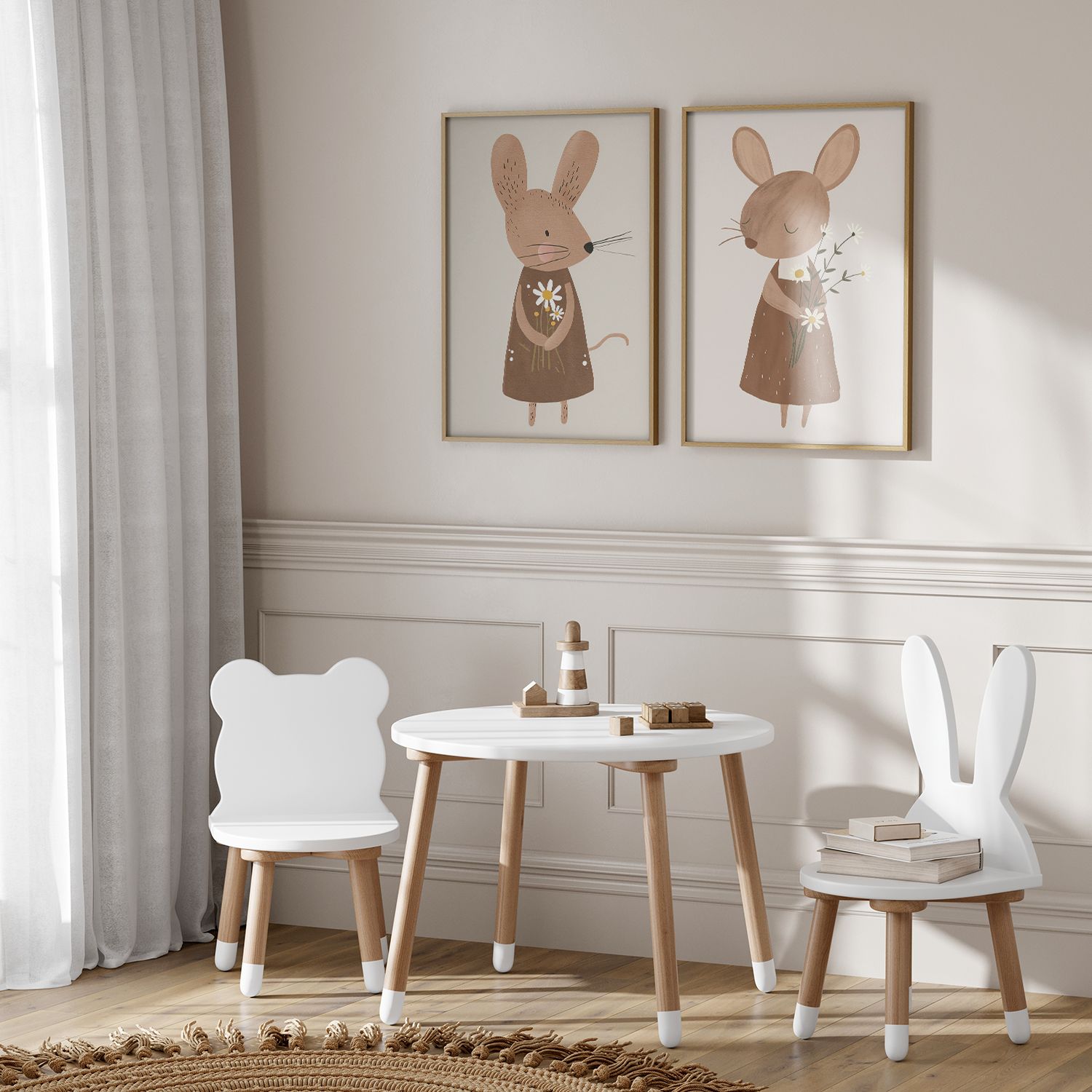 Poster - Charmiga Möss Samling / Set om 2