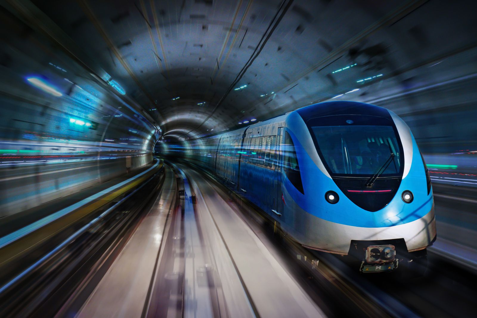 Poster - Tåg i Hög Fart i Tunnel