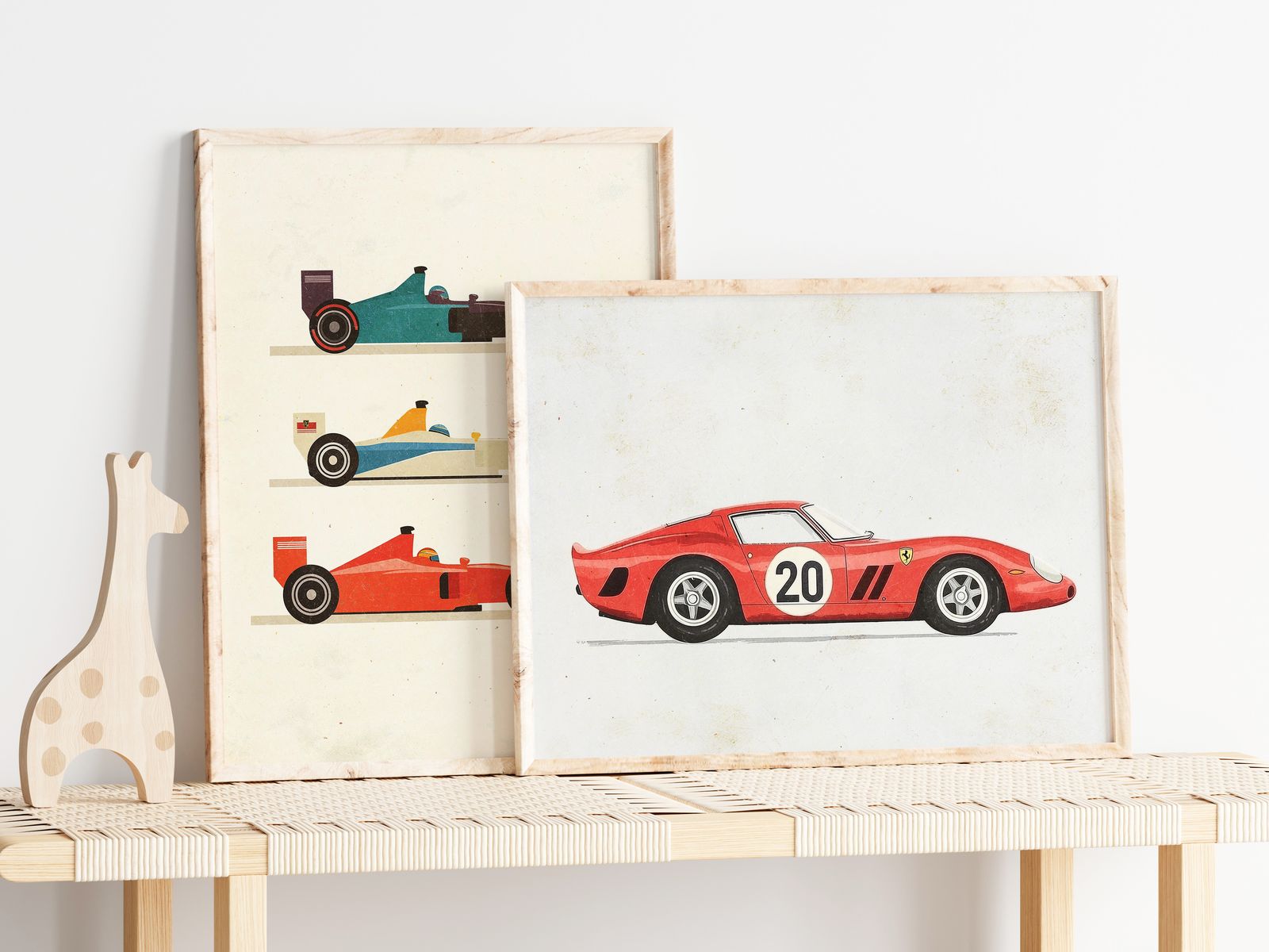 Poster - Klassiska Racingbilar / Set med 2