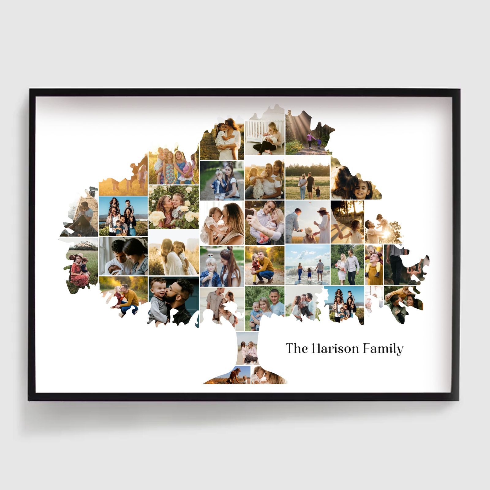 Personlig Poster - Familjeträd Fotokollage