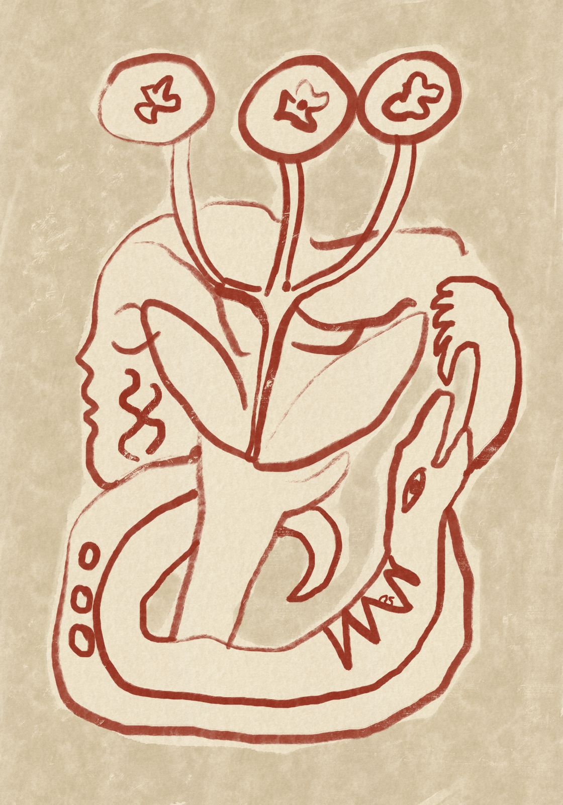 Poster - Abstrakt Blomdesign