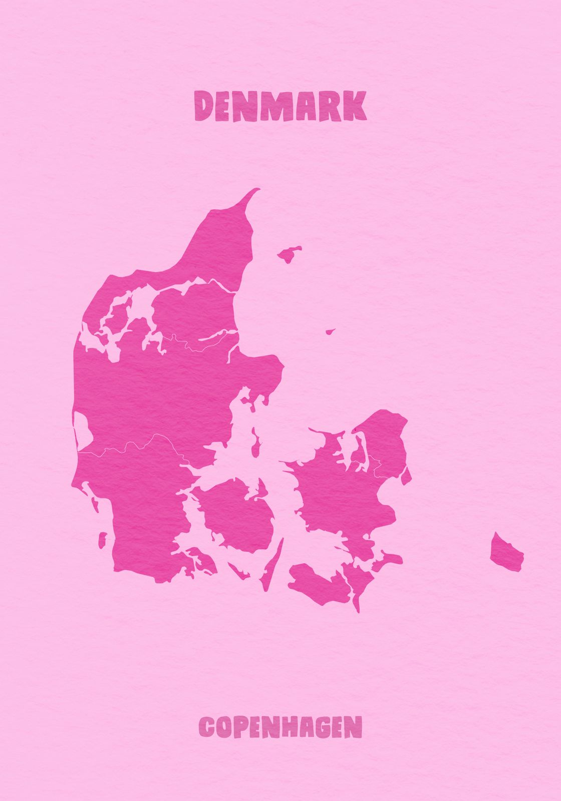 Poster - Danmark Karta Köpenhamn