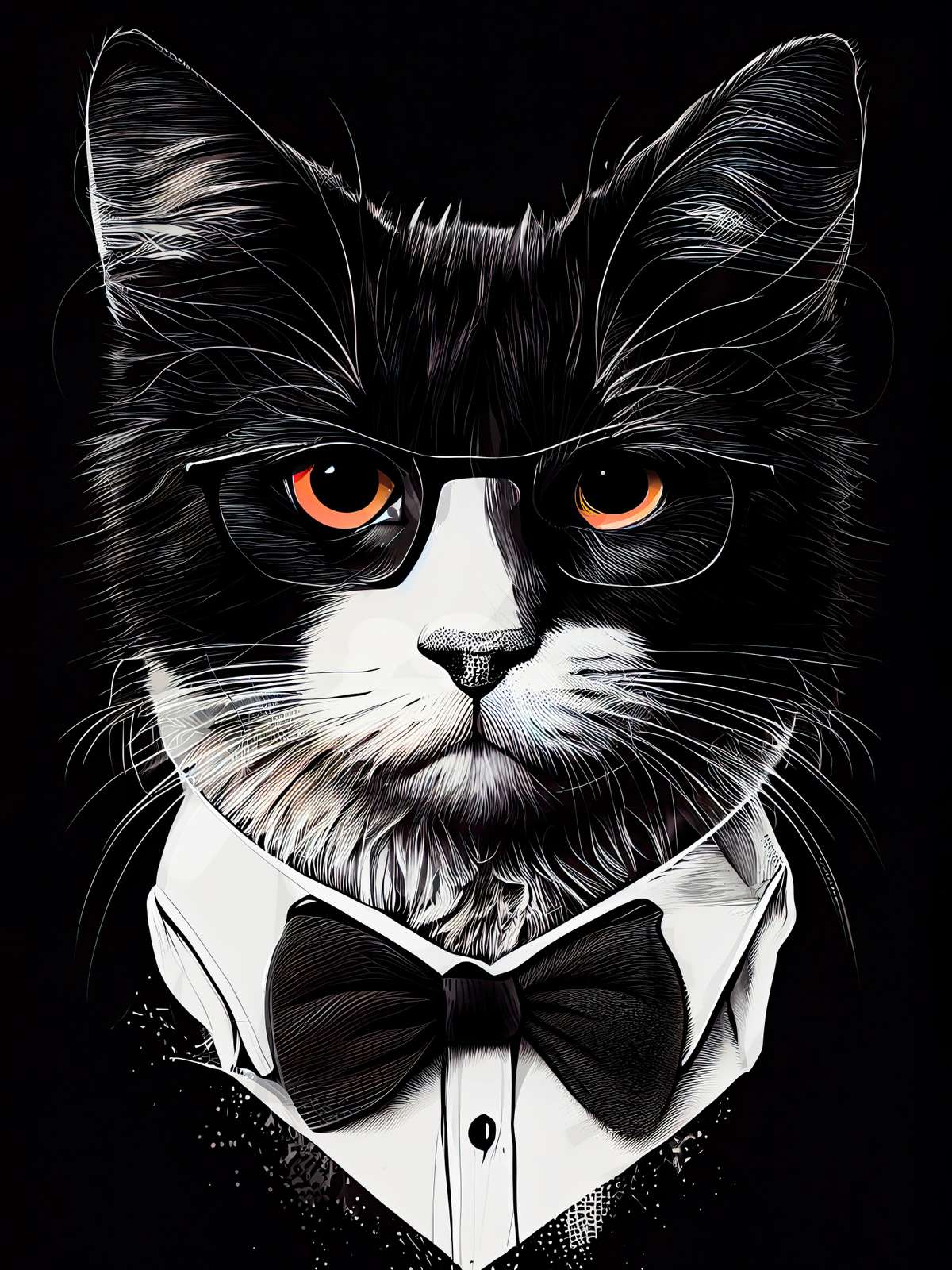 Poster - Stilig Kattporträtt