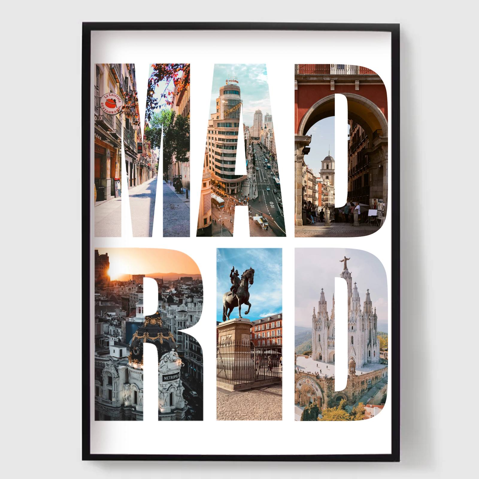 Personlig Poster - Destinationsnamn Fotouppladdning - Madrid
