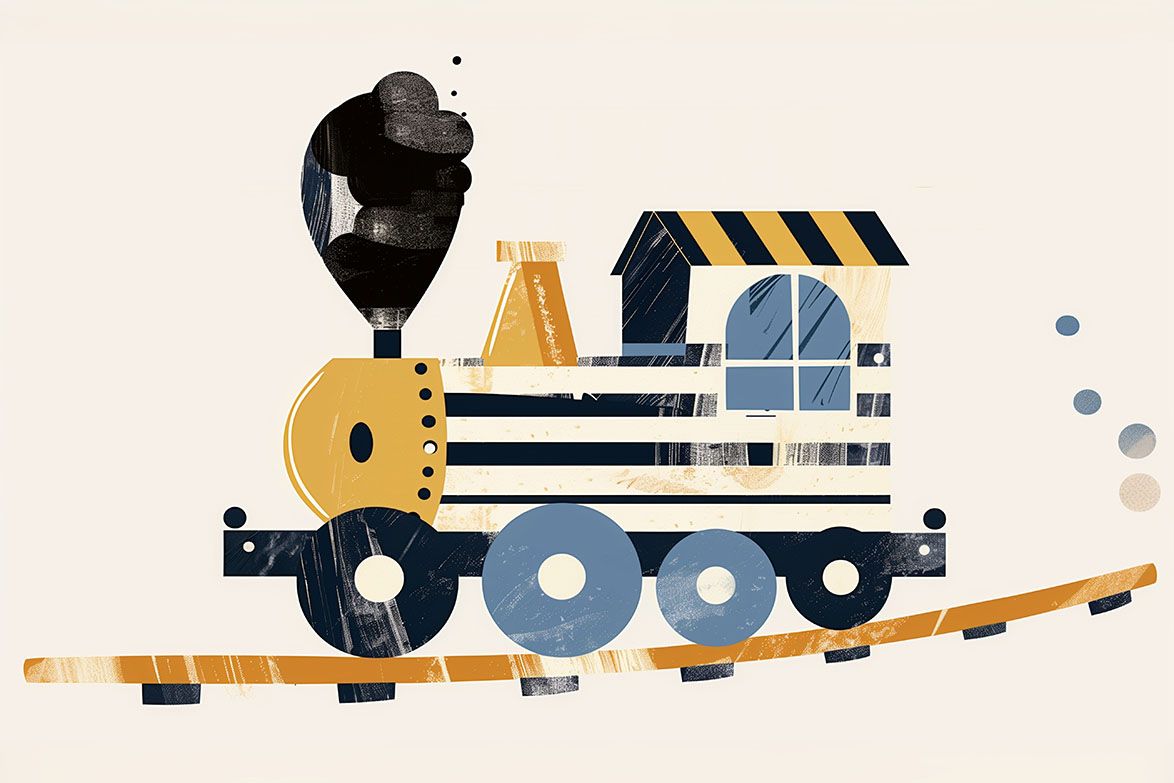 Poster - Tågillustration
