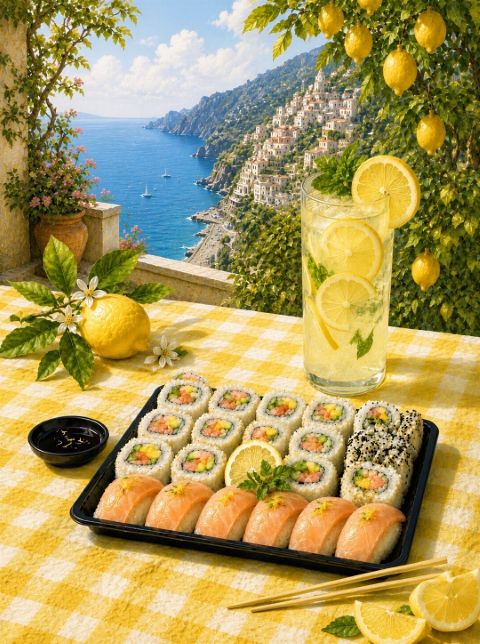 Poster - Utsikt med citronsushi