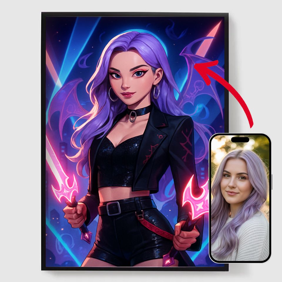 Personlig affisch – K-pop-fantasiporträtt – AI-affisch