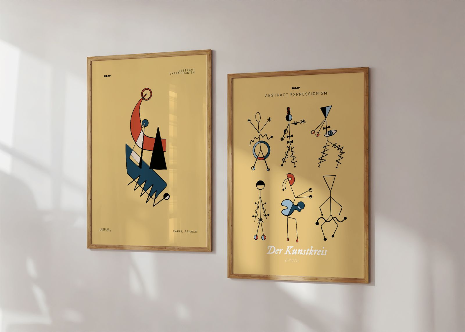 Poster - Abstrakt Expressionism Konst / Set of 2