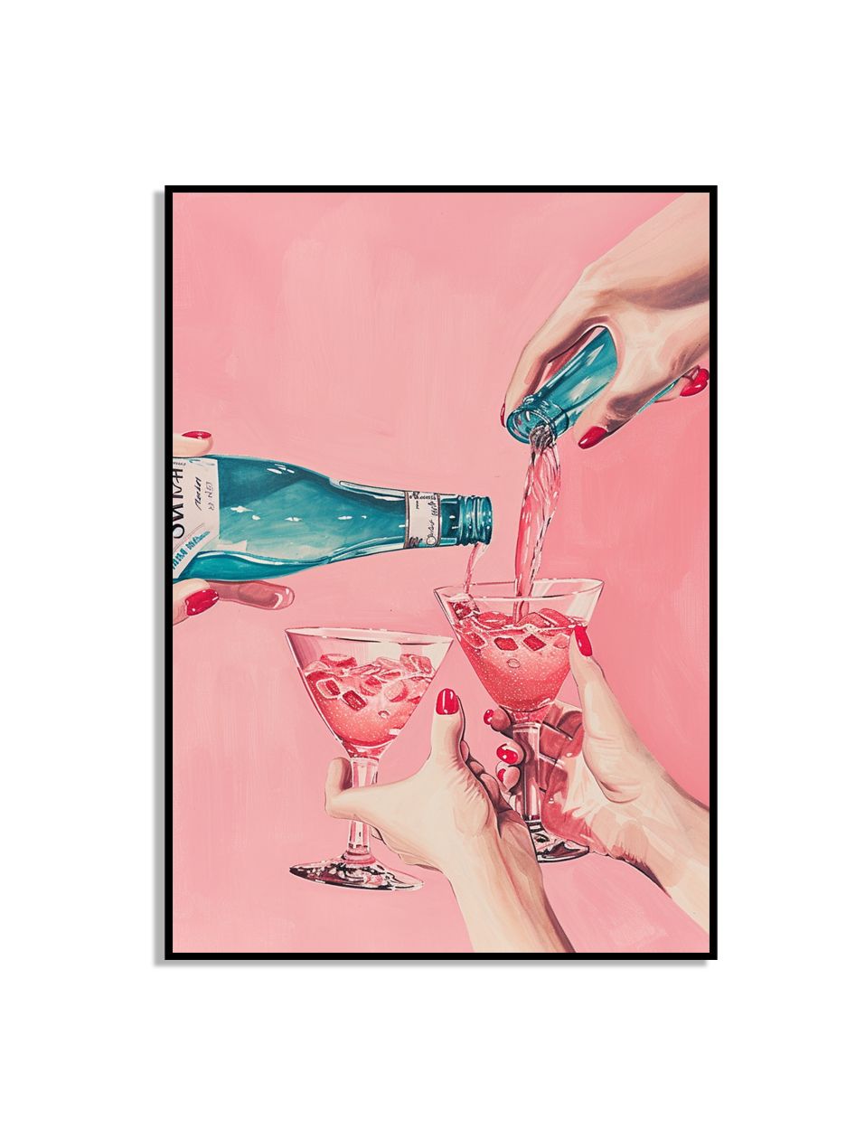 Skål Rosa Drycker Poster