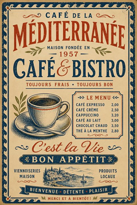 Poster - Café de la Méditerranée Bistro