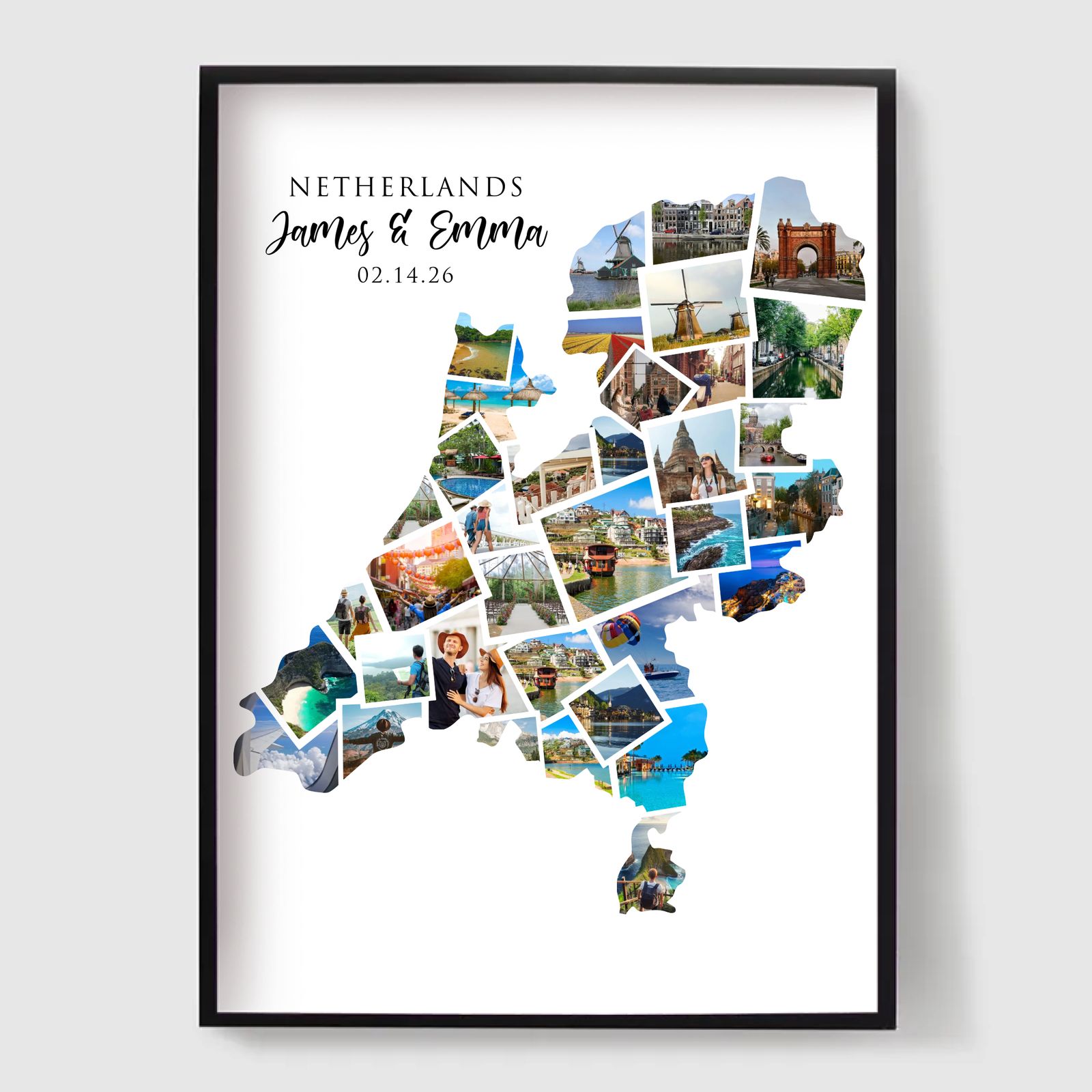 Personlig Poster - Semesterdestination Fotokollage - Nederländerna