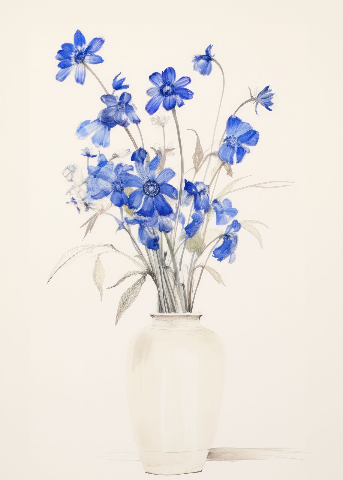 Poster - Blå Blomvas