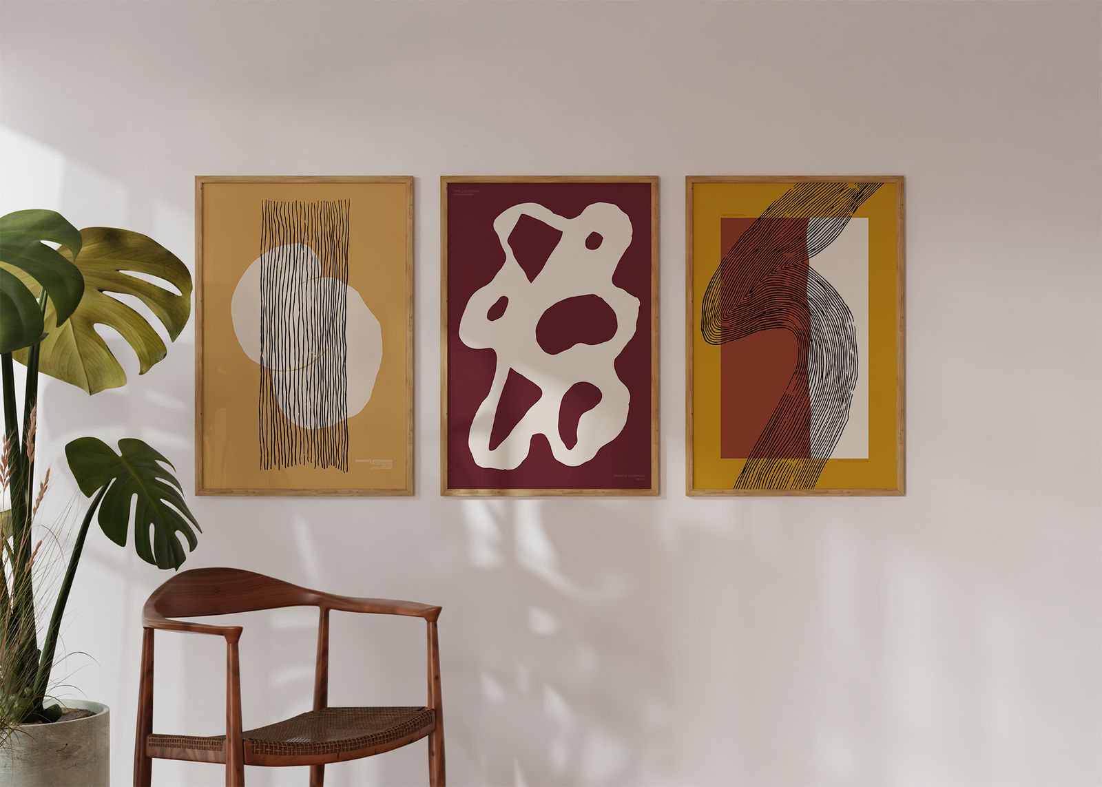 Poster - Primitiv Modernism / Set med 3