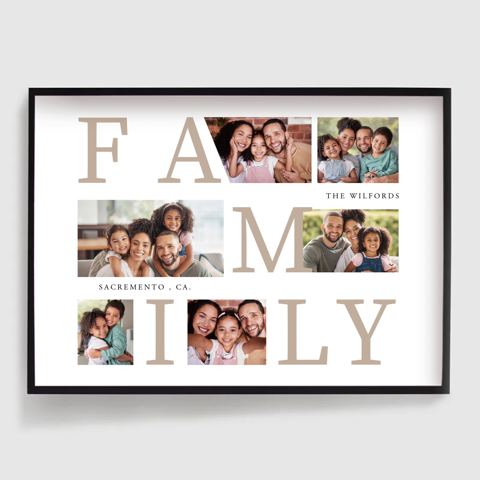 Personlig Poster - Familjekollage - 6 Foton