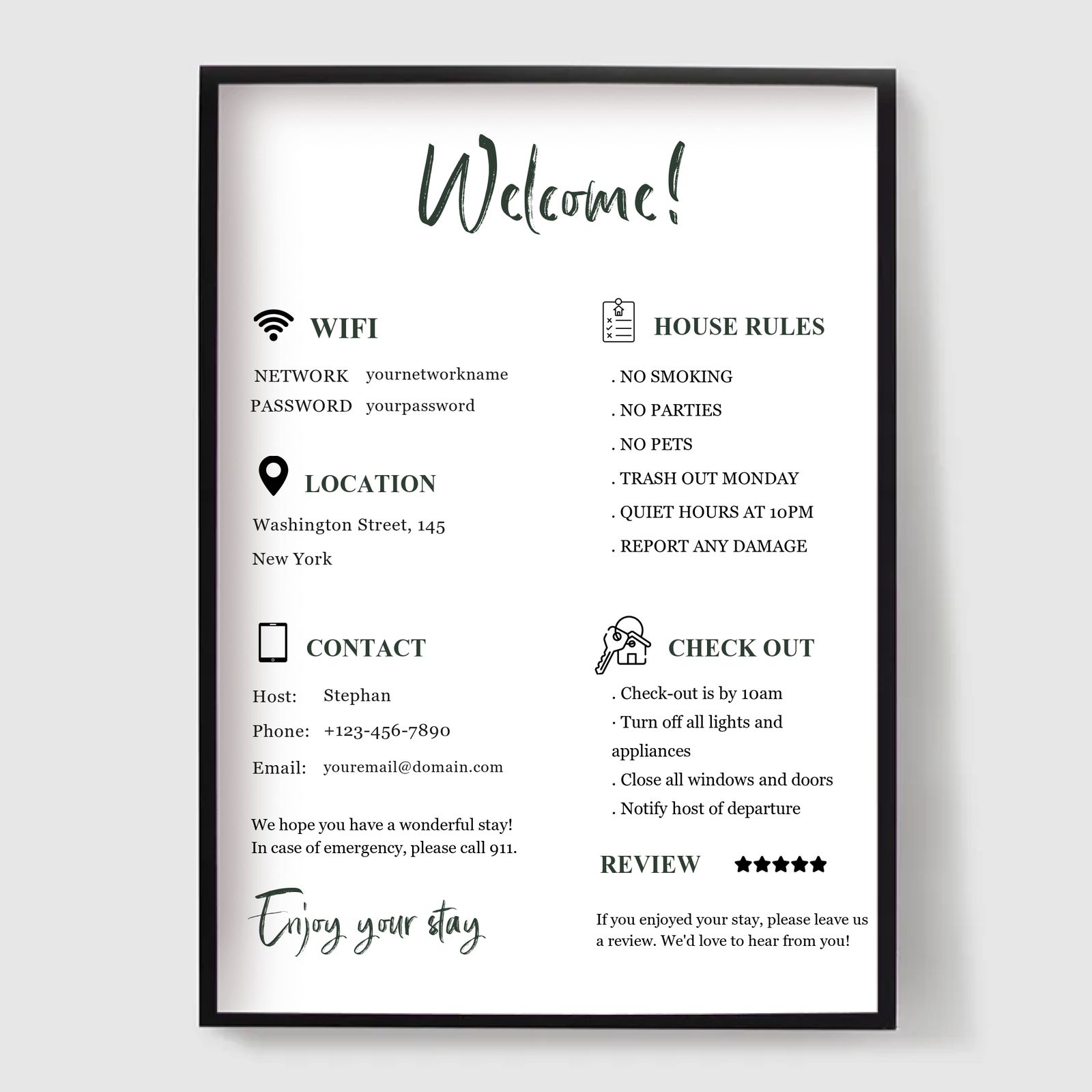 Personlig Poster - Anpassad Airbnb Skylt 2
