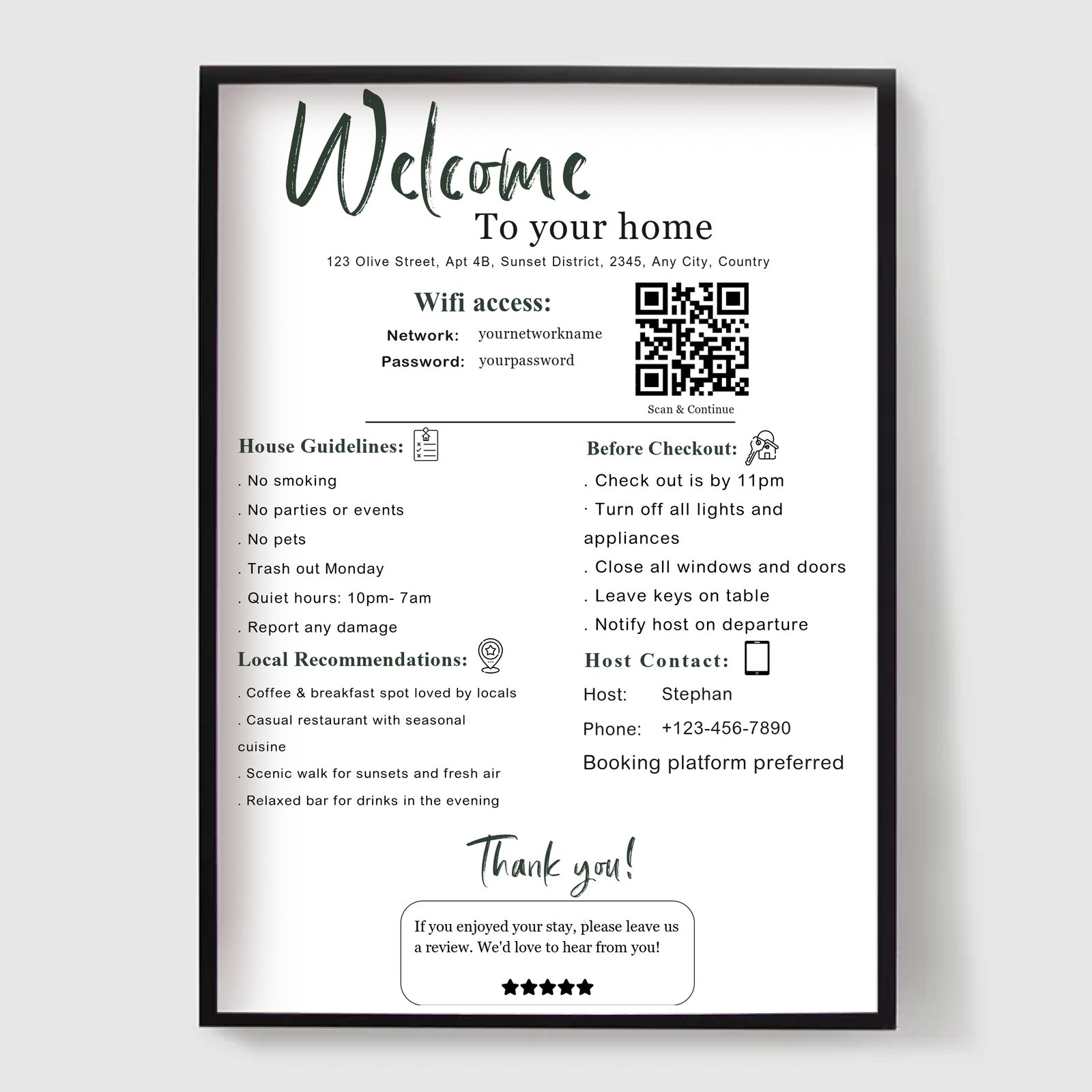 Personlig Poster - Anpassad Airbnb Skylt 5