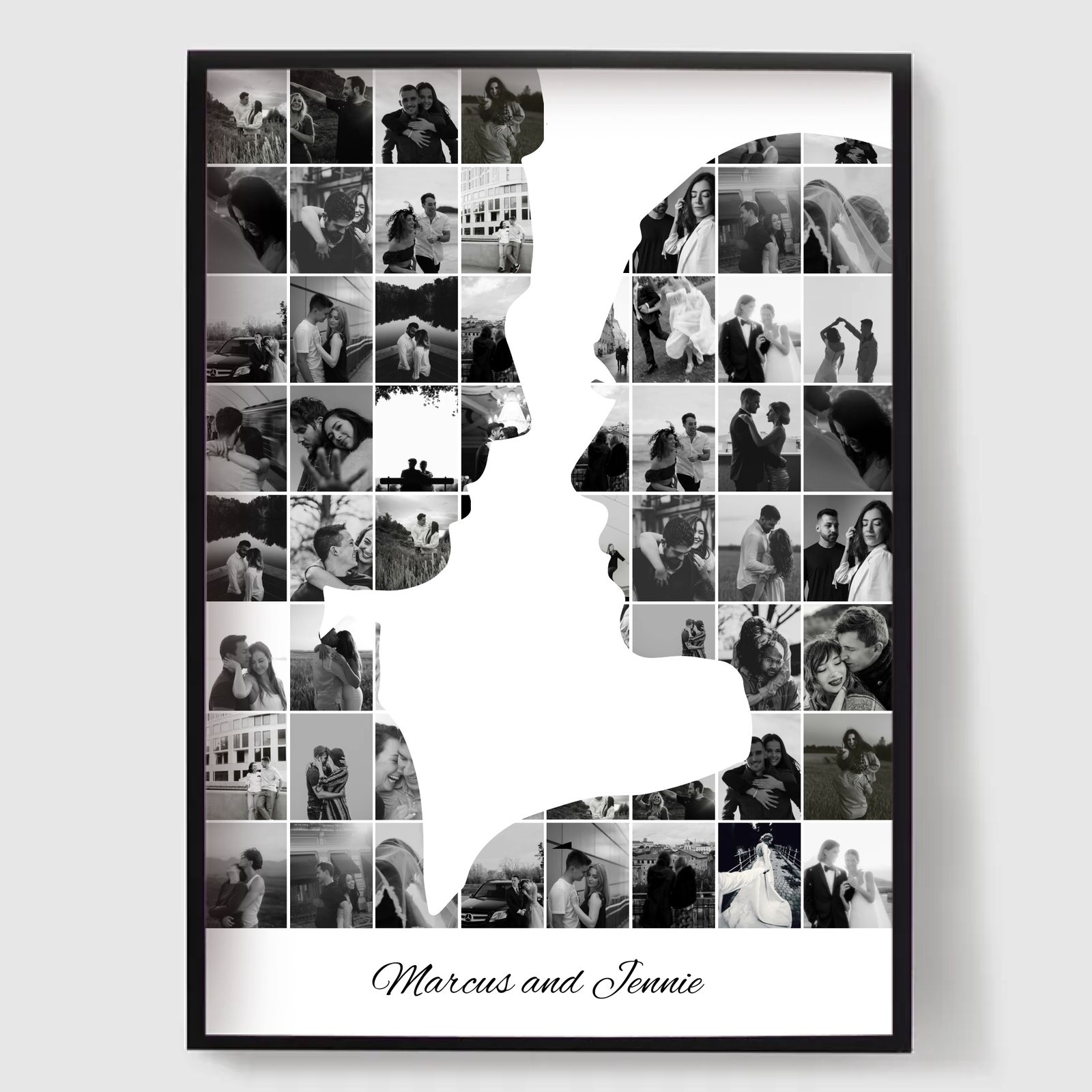 Personlig Poster - Svartvitt Parform Foto Collage